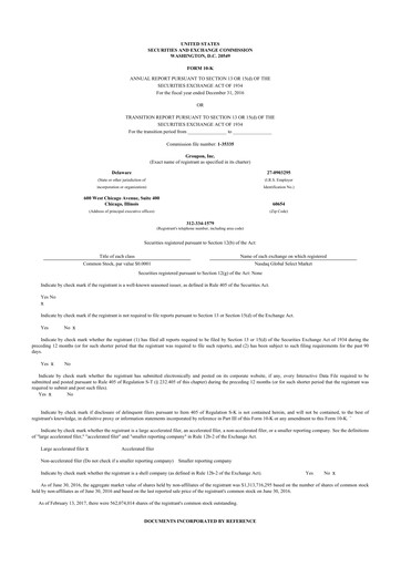 Thumbnail Groupon 10-K Annual Report 2016