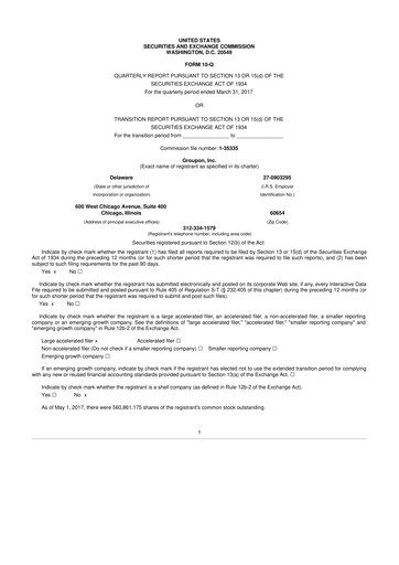 Vorschaubild Groupon 10-Q Quartalsbericht 2017 