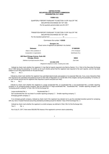 Vorschaubild Groupon 10-Q Quartalsbericht 2017 