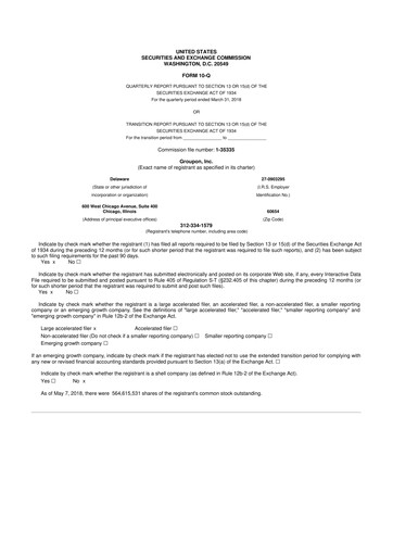 Vorschaubild Groupon 10-Q Quartalsbericht 2018 