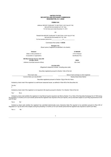 Thumbnail Groupon 10-K Annual Report 2018