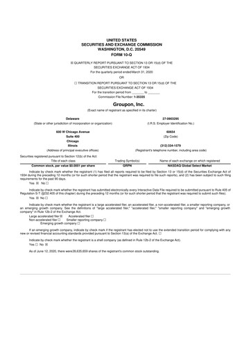 Vorschaubild Groupon 10-Q Quartalsbericht 2020 