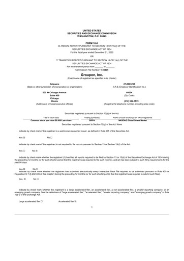 Thumbnail Groupon 10-K Annual Report 2020