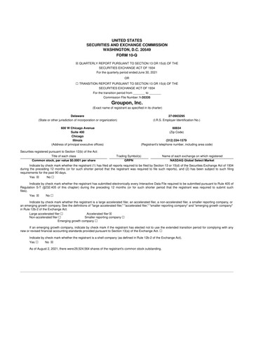 Vorschaubild Groupon 10-Q Quartalsbericht 2021 