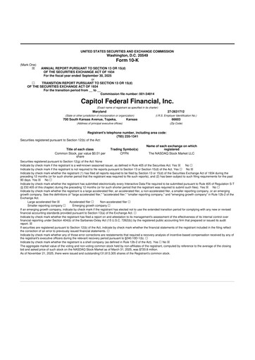 Thumbnail Capitol Federal Financial 10-K Annual Report 2025