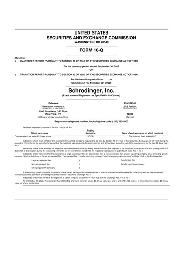 Thumbnail Schrödinger 10-Q Quarterly Report FY2023 