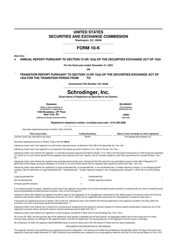 Thumbnail Schrödinger 10-K Annual Report 2025