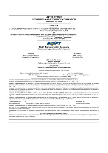 Thumbnail Knight-Swift Transportation
 10-K Annual Report 2013