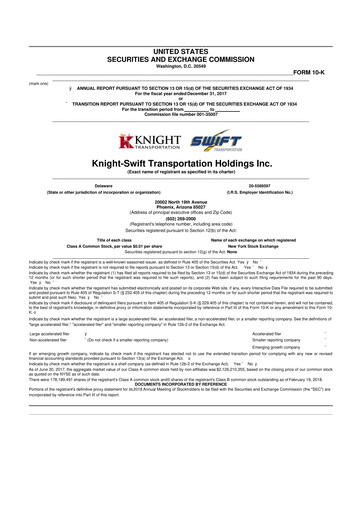 Thumbnail Knight-Swift Transportation
 10-K Annual Report 2017