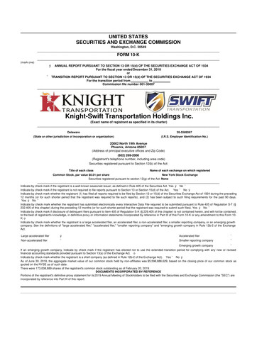 Thumbnail Knight-Swift Transportation
 10-K Annual Report 2017