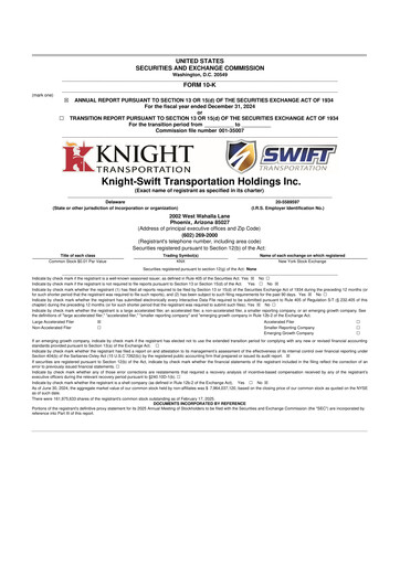 Thumbnail Knight-Swift Transportation
 10-K Annual Report 2024
