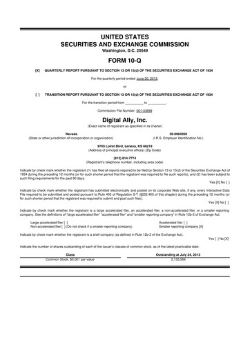 Thumbnail Digital Ally 10-Q Quarterly Report FY2013 