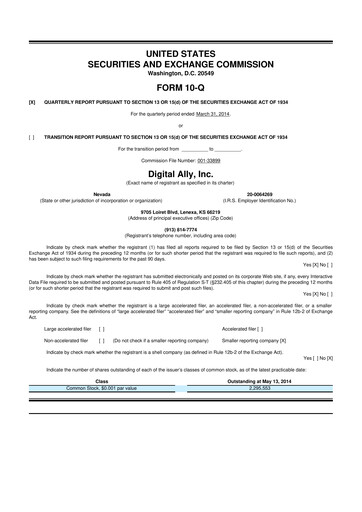 Thumbnail Digital Ally 10-Q Quarterly Report FY2014 