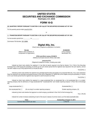 Thumbnail Digital Ally 10-Q Quarterly Report FY2014 