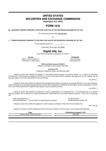 Thumbnail Digital Ally 10-Q Quarterly Report FY2015 