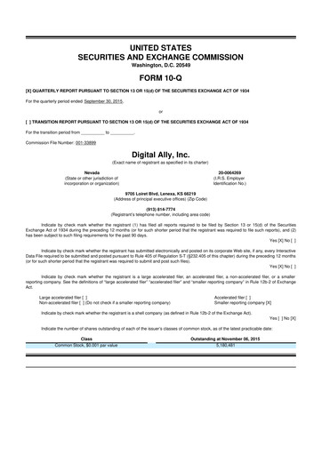 Thumbnail Digital Ally 10-Q Quarterly Report FY2015 