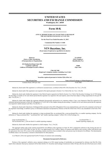 Thumbnail Eterna Therapeutics 10-K Annual Report 2015