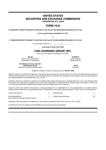 Miniature Blink Charging
 10-Q Rapport trimestriel 2015 