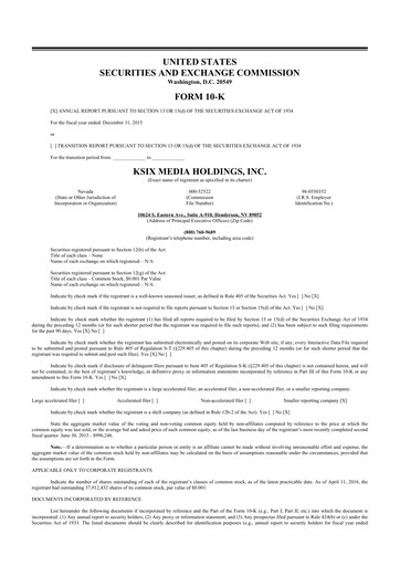 Thumbnail SurgePays 10-K Annual Report 2015