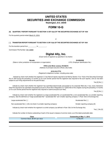 Thumbnail Digital Ally 10-Q Quarterly Report FY2016 