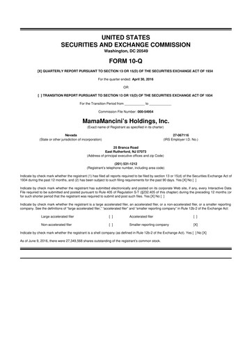 Thumbnail Mama's Creations 10-Q Quarterly Report FY2017 