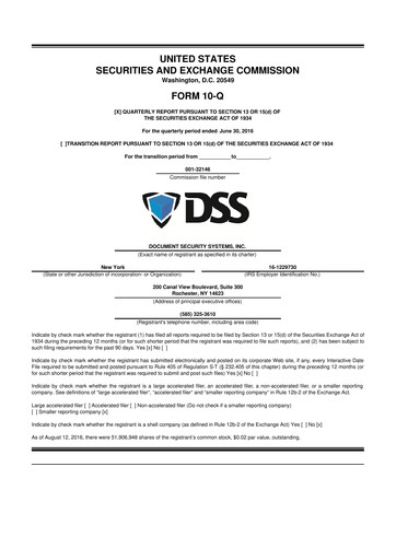 Thumbnail DSS, Inc. (Document Security Systems) 10-Q Quarterly Report FY2016 