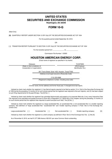 Thumbnail Houston American Energy 10-Q Quarterly Report FY2016 