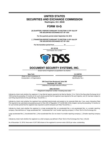 Thumbnail DSS, Inc. (Document Security Systems) 10-Q Quarterly Report FY2016 