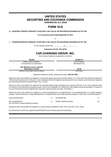 Miniature Blink Charging
 10-Q Rapport trimestriel 2016 