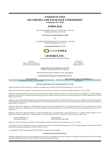 Miniature Cemtrex 10-K Rapport annuel 2016