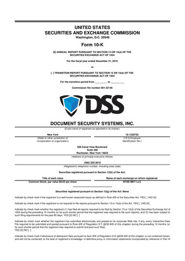 Thumbnail DSS, Inc. (Document Security Systems) 10-K Annual Report 2016