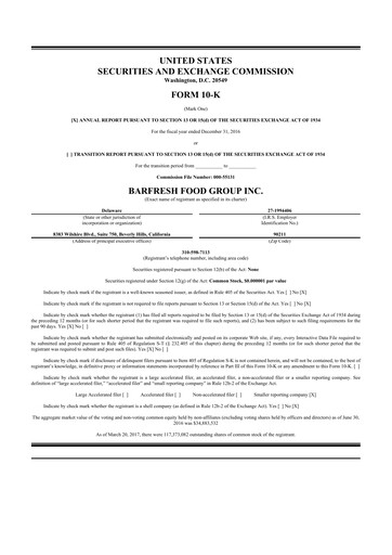 Thumbnail Barfresh Food Group 10-K Annual Report 2016