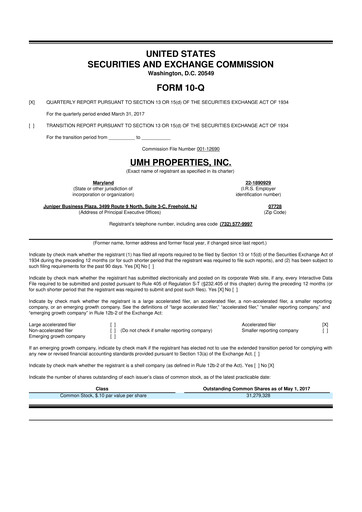Thumbnail UMH Properties 10-Q Quarterly Report FY2017 