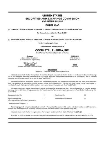 Thumbnail Cocrystal Pharma
 10-Q Quarterly Report FY2017 