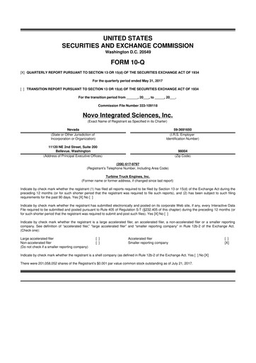 Thumbnail Novo Integrated Sciences 10-Q Quarterly Report FY2017 