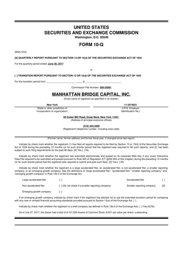 Vorschaubild Manhattan Bridge Capital
 10-Q Quartalsbericht 2017 