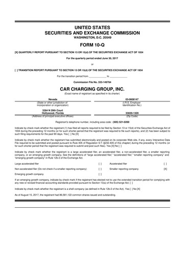 Miniature Blink Charging
 10-Q Rapport trimestriel 2017 