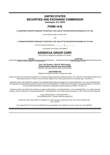 Vorschaubild Addentax Group 10-Q Quartalsbericht 2018 