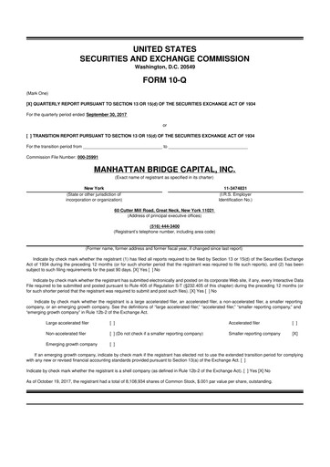 Vorschaubild Manhattan Bridge Capital
 10-Q Quartalsbericht 2017 