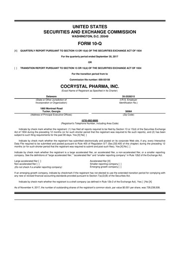Thumbnail Cocrystal Pharma
 10-Q Quarterly Report FY2017 