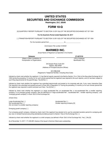 Thumbnail MariMed 10-Q Quarterly Report FY2017 