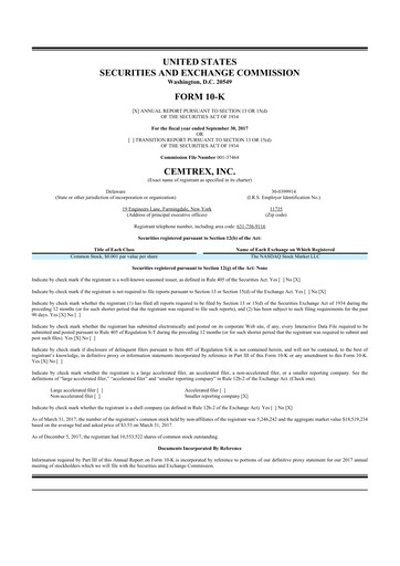 Miniature Cemtrex 10-K Rapport annuel 2017