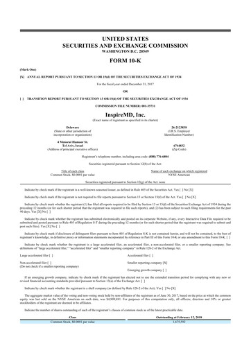 Thumbnail InspireMD 10-K Annual Report 2017