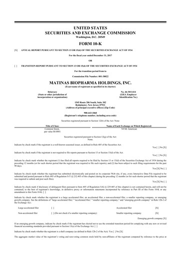 Thumbnail Matinas BioPharma 10-K Annual Report 2017