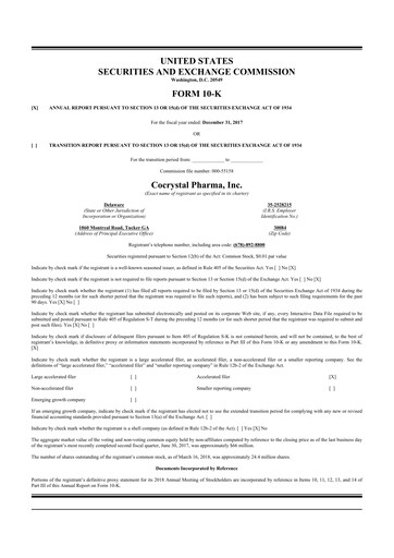 Thumbnail Cocrystal Pharma
 10-K Annual Report 2017