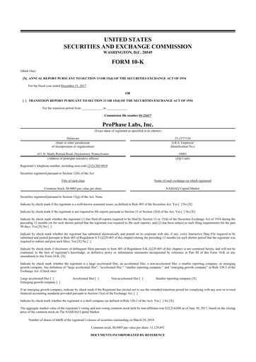 Thumbnail ProPhase Labs 10-K Annual Report 2017