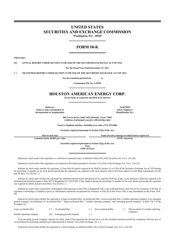 Miniature Houston American Energy 10-K Rapport annuel 2017
