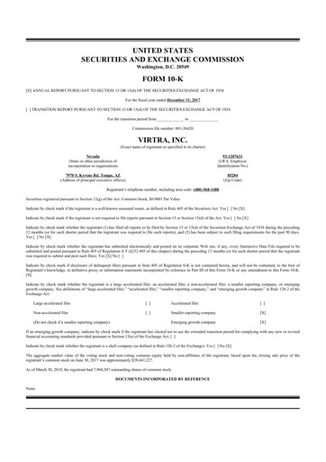 Thumbnail VirTra 10-K Annual Report 2017