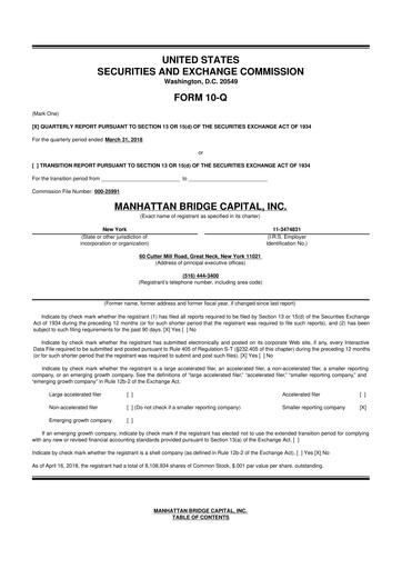 Vorschaubild Manhattan Bridge Capital
 10-Q Quartalsbericht 2018 