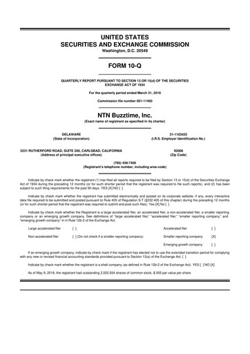 Thumbnail Eterna Therapeutics 10-Q Quarterly Report FY2018 